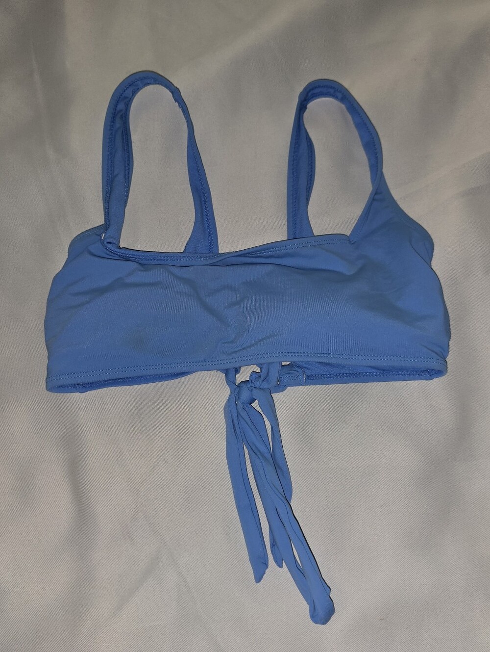 Catalina Blue Bikini Top Swim sz Medium 8-10 Lace Up Back